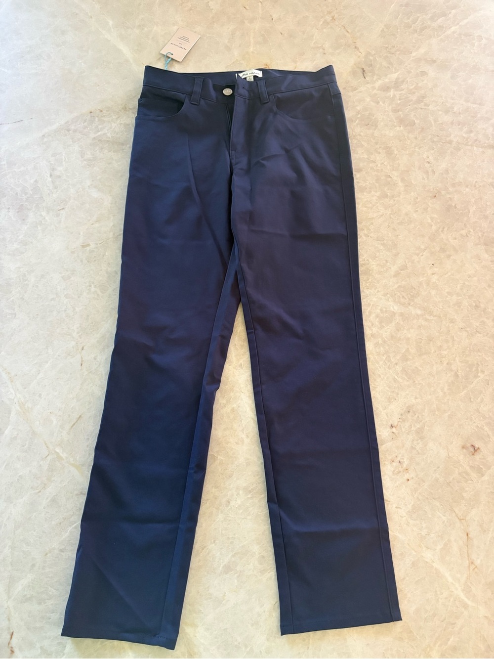 Boys Peter Millar Navy Straight-Leg Dress Pants Size L
